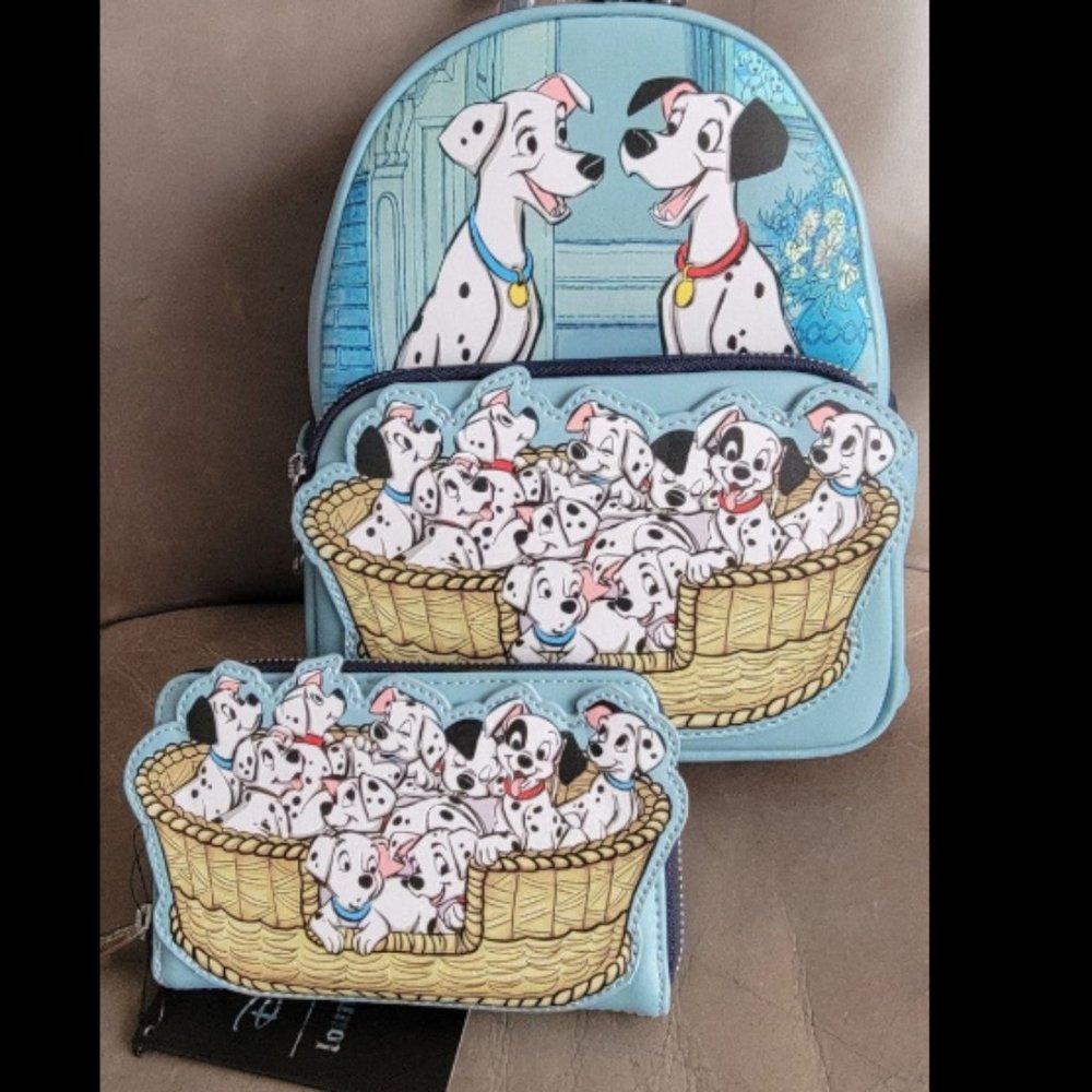 Lounefly 101 dalmatian mini backpack and matching wallet